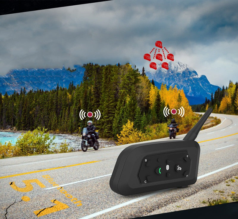 ๐ง V6Pro Helmet Intercom | 800m Bluetooth Range ๐ 5 Riders Link ๐ Single Pack