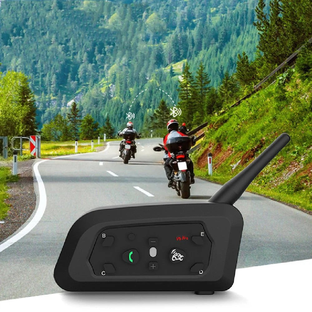 ๐ง V6Pro Helmet Intercom | 800m Bluetooth Range ๐ 5 Riders Link ๐ Single Pack