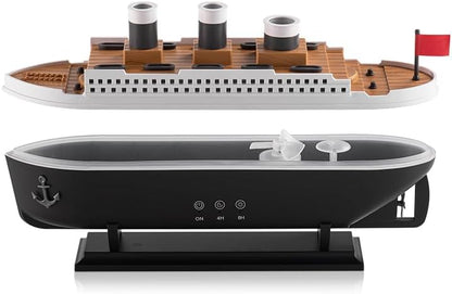 🚢💨 Titanic Ship Humidifier with LED Lights & Remote Control 🌈 | Cool Mist Aroma Diffuser for Home, Office & Bedroom