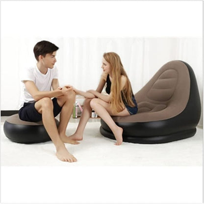 🛋️✨ Inflatable Single Sofa Chair with Footrest 💨 | Ultra-Comfortable, Portable & Stylish Lounge Seat for Home, Camping & Relaxing!