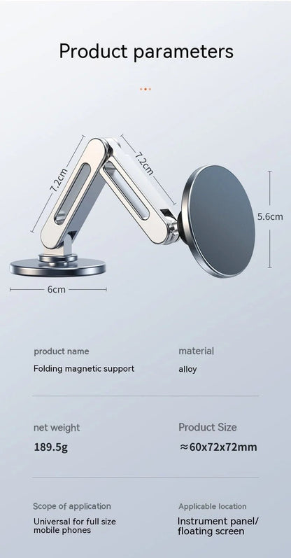 📱 Magnetic 360° Rotating Car Phone Holder | Metal Alloy | Hanging Screen 🚗