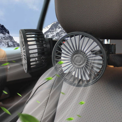 🌀 12V/24V Car Rear Fan 🚗 Powerful Wind | Multi-Angle Adjustable | Quiet Cool ❄