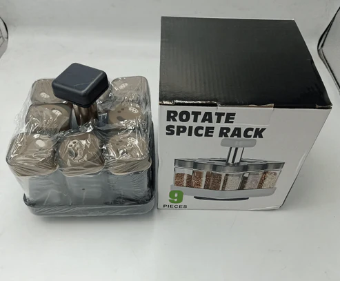 🧂 Revolving Spice Rack 🔄 360° Rotation | Space Saver | Stylish Kitchen Organizer 🍽