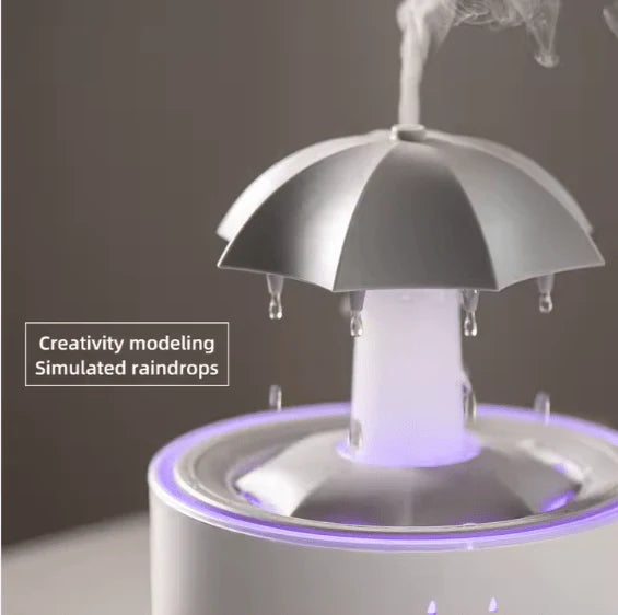 💧🌈 Rotating Water Drop Aroma Diffuser 💨 | Raindrop Effect Humidifier with LED Lights & Essential Oil Mist for Relaxation 🕯️